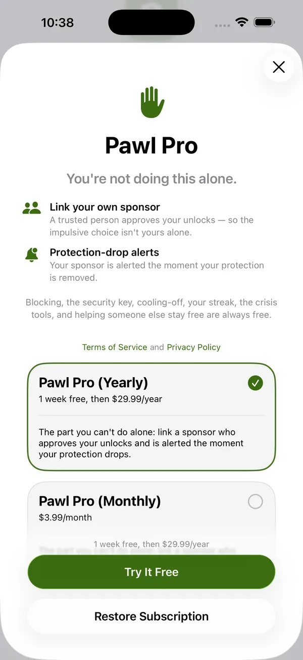 Pawl: Pawl Pro, linking a sponsor who approves unlocks